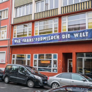 Unser Trans*Banner beim Treffen der Aktion Standesamt 2018