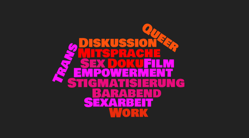 word-cloud mit worten zu queerer sexarbeit