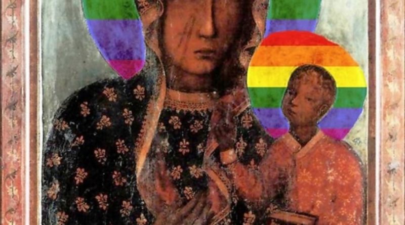 black Madonna with rainbow halo
